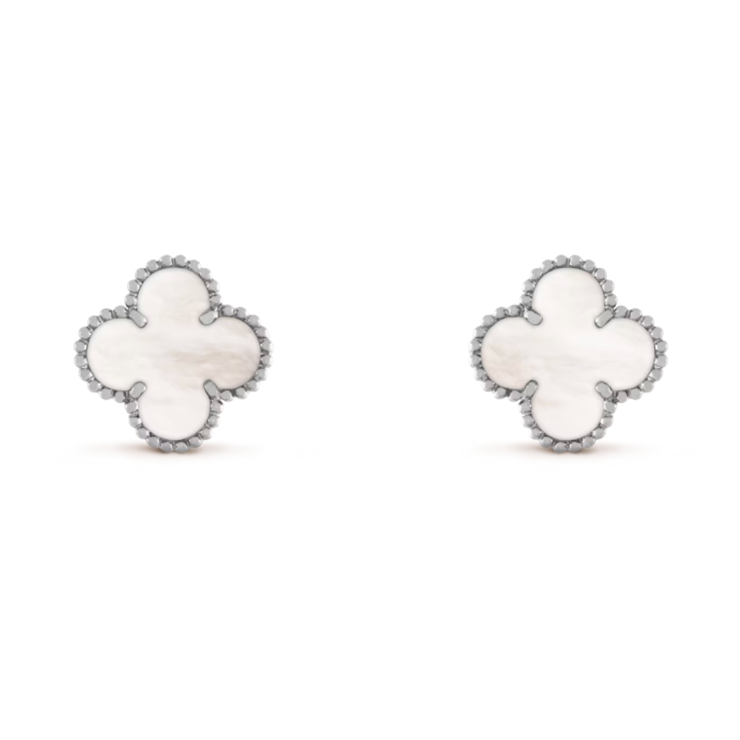 Camille Earrings | Silver & White