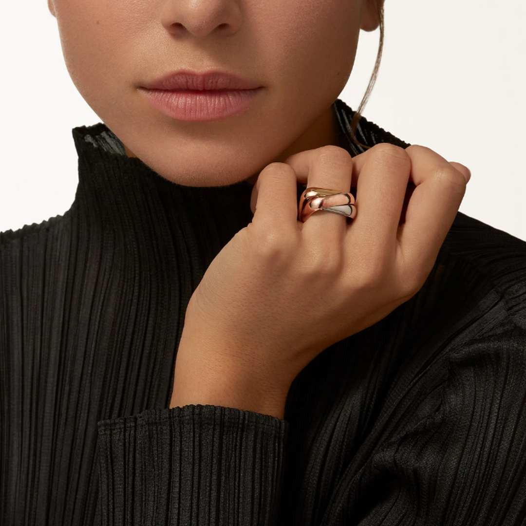 Giselle Trinity Ring | Gold, Rose Gold & Siver