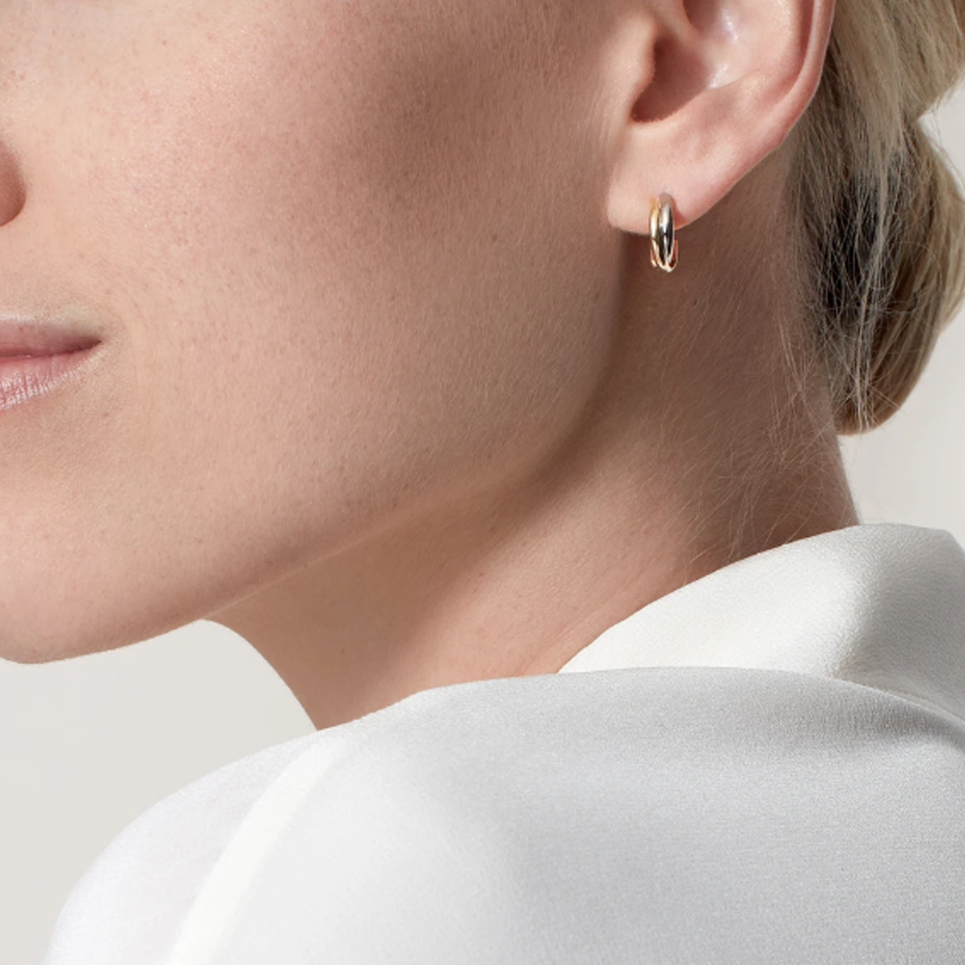 Nova Trinity Earrings | Gold & Silver