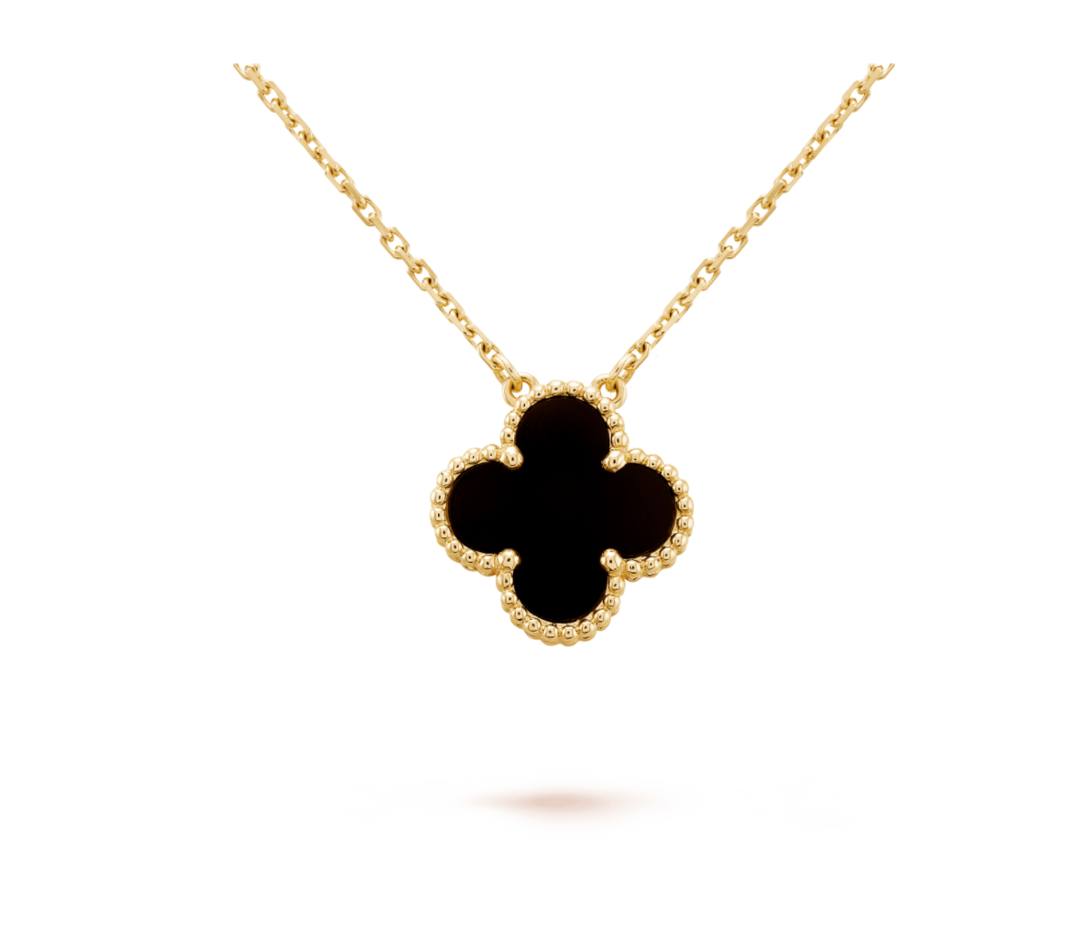Sylviane Four-Leaf Clover Necklace | Gold & Black