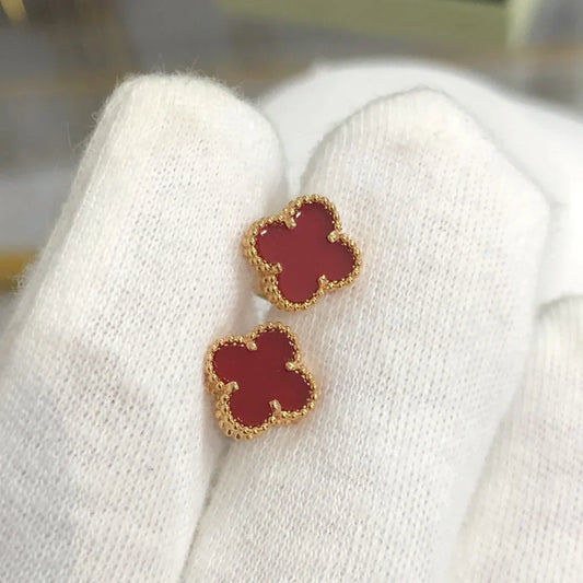 Alira Clover Earrings | Red