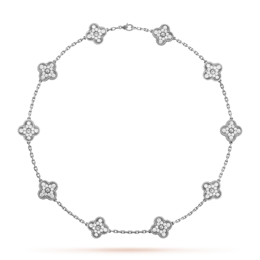 Lavinia Clover Necklace | Silver