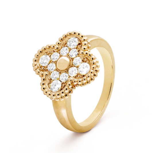 Amber Diamond Ring | Gold