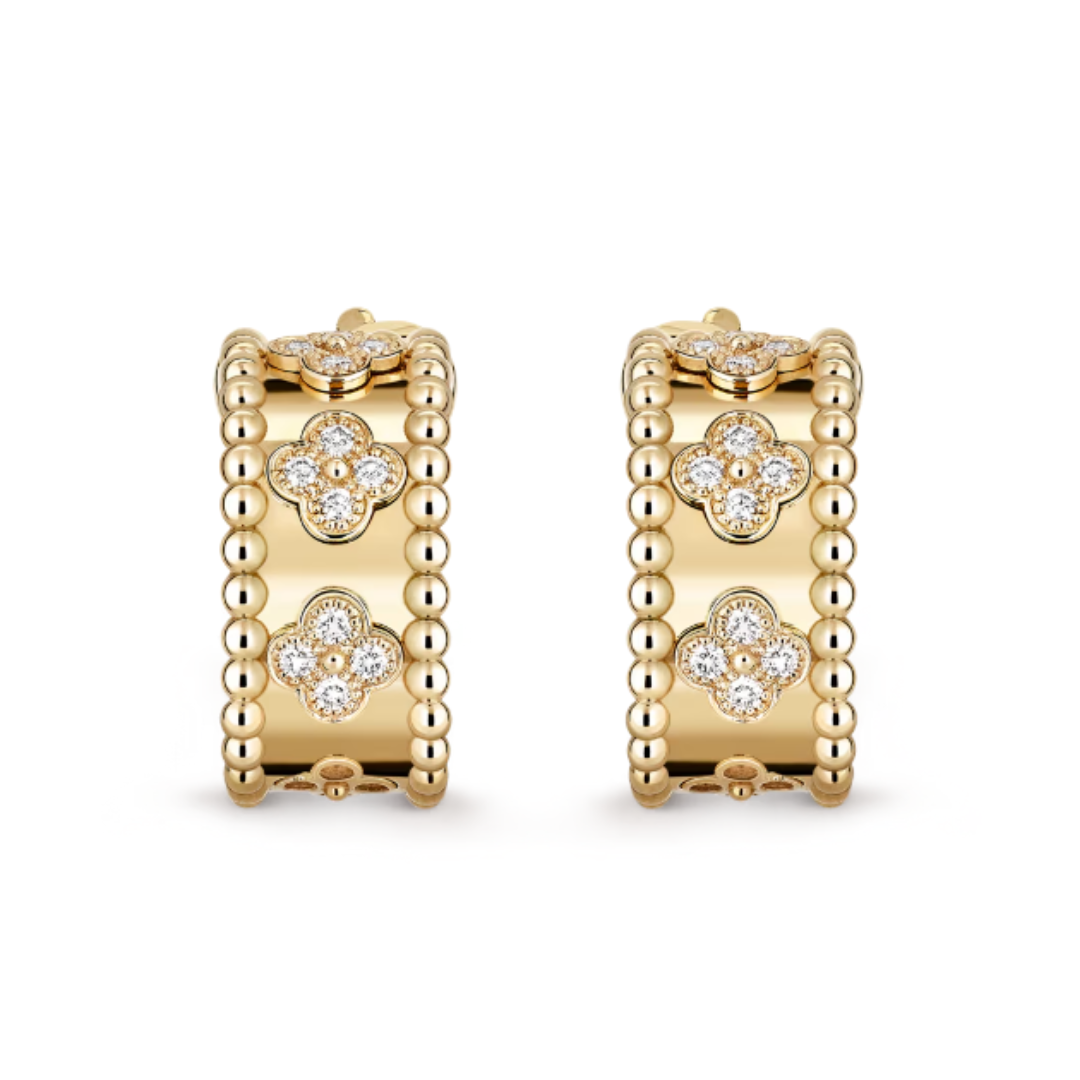 Solenya Earrings | Gold with Diamond Accents