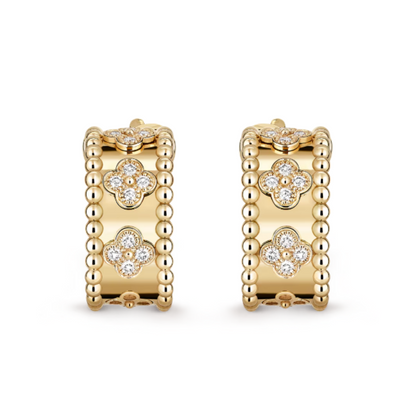 Solenya Earrings | Gold with Diamond Accents