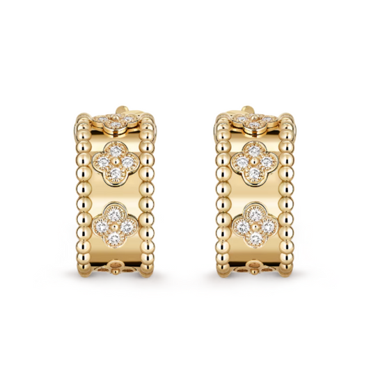 Solenya Earrings | Gold with Diamond Accents