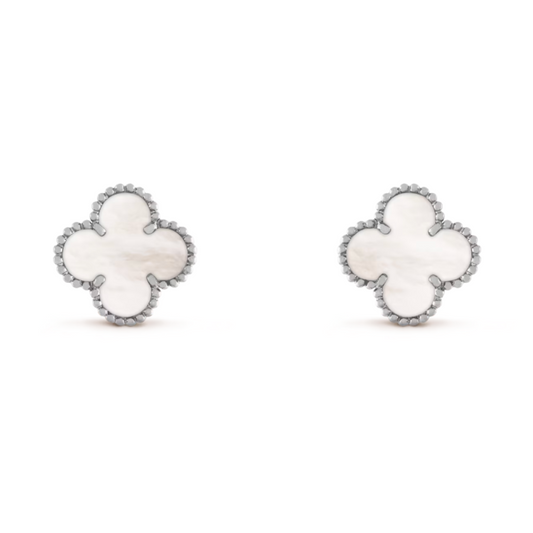 Camille Earrings | Silver & White