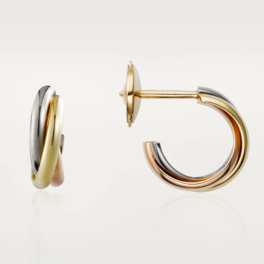 Nova Trinity Earrings | Gold & Silver