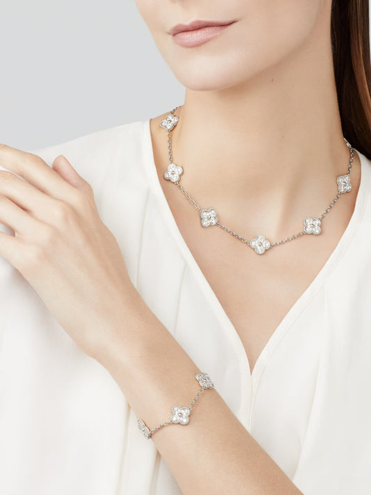 Lavinia Clover Necklace | Silver
