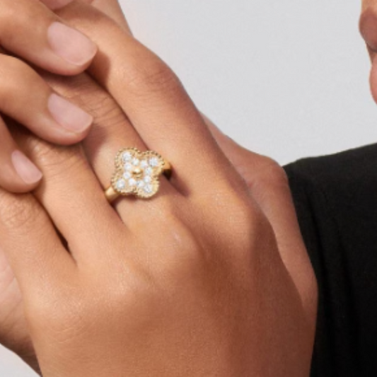Amber Diamond Ring | Gold