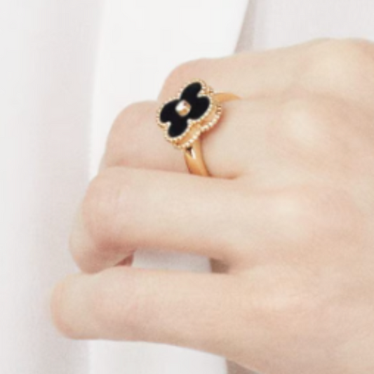 Amaya Ring | Black & Gold