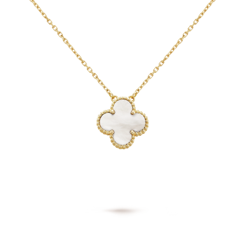 Iris Clover Pendant Necklace | Gold & White