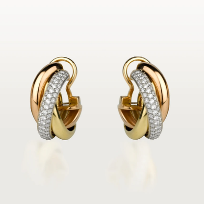 Sylvie Trinity Heart Earrings | Gold & Silver