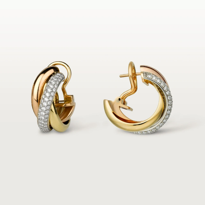 Sylvie Trinity Heart Earrings | Gold & Silver