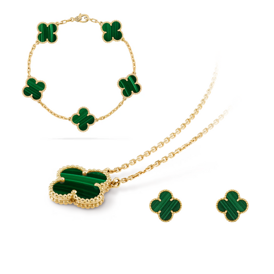 Noelle Clover Radiance Set | Gold & Green