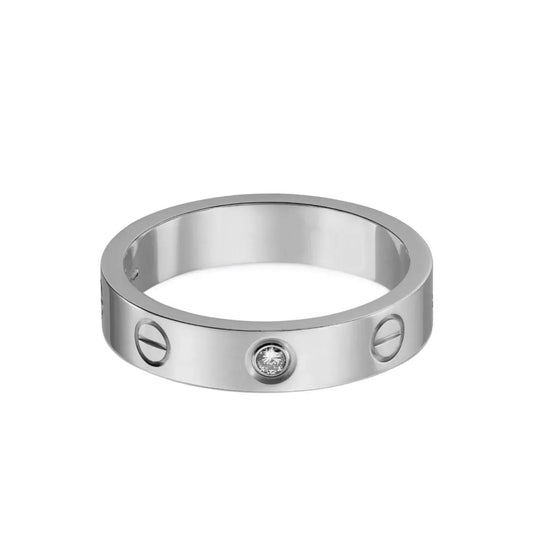 Ava Diamond-Stein Ring | Silver