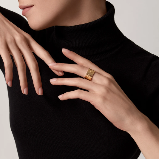 Theodora Wide Love Band Ring