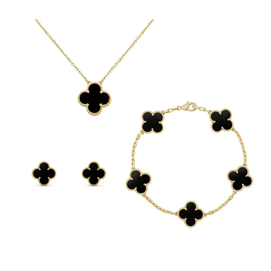 Juliette Clover Set | Gold & Black
