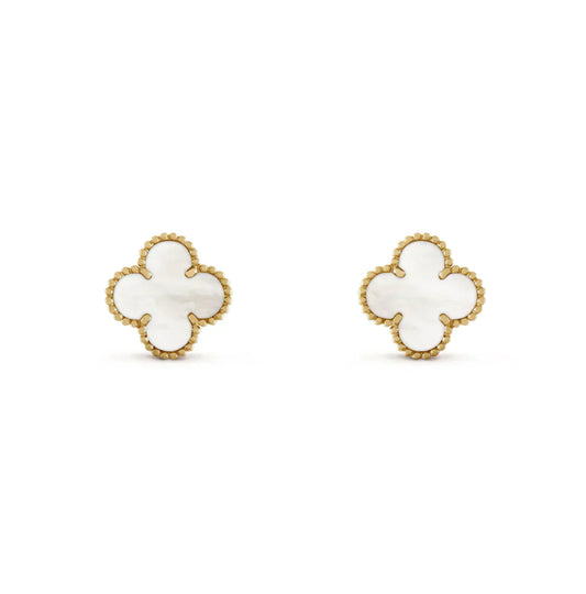 Saphira Coki Earrings | Gold & White