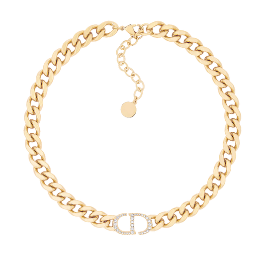 Diana Diamond Logo Necklace | Gold