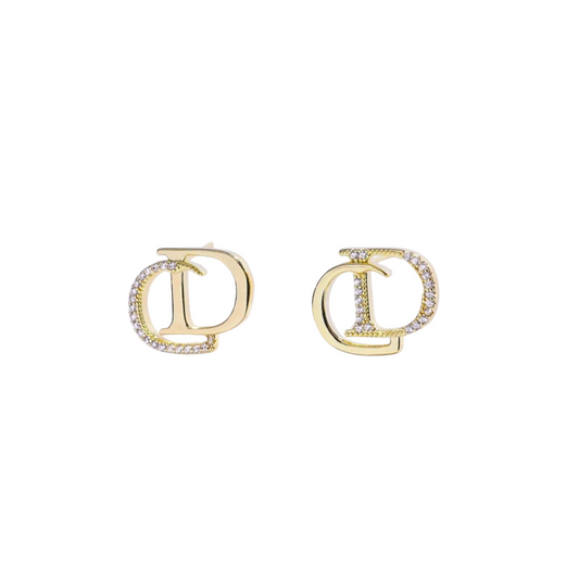 Seraphina CD Shaped Earrings | Gold