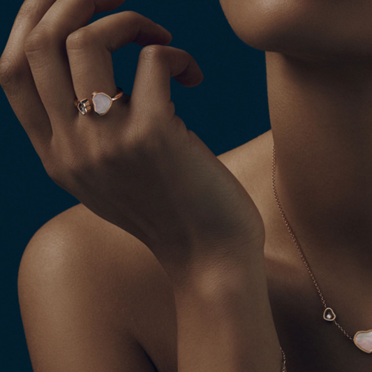 Heart Ring | Rose Gold & White